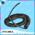 Flexible 3 core spiral cord coiled cable colorful PUR/PU/PVC spiral cable for automatic door